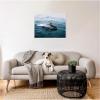 image:imageKate and Laurel Dolphin Skipping along in the Ocean Framed Canvas Wall Art by Michael Schauer 30 x 23 Sylvie White Coastal Animals Beach Landscapes Art for Wall Decor Living Room Bedroom