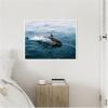 image:imageKate and Laurel Dolphin Skipping along in the Ocean Framed Canvas Wall Art by Michael Schauer 30 x 23 Sylvie White Coastal Animals Beach Landscapes Art for Wall Decor Living Room Bedroom