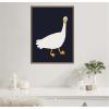 image:imageKate and Laurel Farm Duck Framed Canvas Wall Art by Hannah Beisang 18 x 24 Sylvie Walnut Whimsical Animals Humor Americana Art for Wall Decor Living Room Bedroom