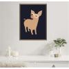 image:imageKate and Laurel Farm Pig Framed Canvas Wall Art by Hannah Beisang 18 x 24 Sylvie Walnut Whimsical Animals Humor Art for Wall Decor Living Room Bedroom