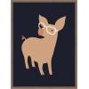 image:imageKate and Laurel Farm Pig Framed Canvas Wall Art by Hannah Beisang 18 x 24 Sylvie Walnut Whimsical Animals Humor Art for Wall Decor Living Room Bedroom