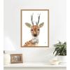 image:imageKate and Laurel Framed Canvas Wall Art Print Buck by Madeline Jeppesen 18 x 24 Sylvie Natural Frame Rustic Farmhouse Animal Art for Wall DecorSylvie Natural