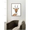 image:imageKate and Laurel Framed Canvas Wall Art Print Buck by Madeline Jeppesen 18 x 24 Sylvie Natural Frame Rustic Farmhouse Animal Art for Wall DecorSylvie Walnut