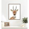image:imageKate and Laurel Framed Canvas Wall Art Print Buck by Madeline Jeppesen 18 x 24 Sylvie Natural Frame Rustic Farmhouse Animal Art for Wall DecorSylvie Walnut