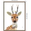 image:imageKate and Laurel Framed Canvas Wall Art Print Buck by Madeline Jeppesen 18 x 24 Sylvie Natural Frame Rustic Farmhouse Animal Art for Wall DecorSylvie Walnut