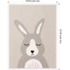 image:imageKate and Laurel Framed Canvas Wall Art Print Bunny by July Art Prints 18 x 24 Sylvie White Frame Whimsical Kid Art for Wall Decor