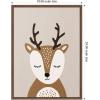 image:imageKate and Laurel Framed Canvas Wall Art Print Deer by July Art Prints 18 x 24 Sylvie Walnut Frame Whimsical Kid Art for Wall Decor