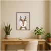 image:imageKate and Laurel Framed Canvas Wall Art Print Deer by July Art Prints 18 x 24 Sylvie Walnut Frame Whimsical Kid Art for Wall Decor