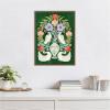 image:imageKate and Laurel Framed Canvas Wall Art Print Floral Folklore Ibises and Swan by Jill Labieniec 18 x 24 Sylvie Beaded Dark Gold Frame Whimsical Animal Art for Wall Decor