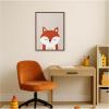image:imageKate and Laurel Framed Canvas Wall Art Print Fox by July Art Prints 18 x 24 Sylvie Walnut Frame Whimsical Kid Art for Wall Decor