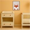 image:imageKate and Laurel Framed Canvas Wall Art Print Fox by July Art Prints 18 x 24 Sylvie Walnut Frame Whimsical Kid Art for Wall Decor