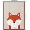 image:imageKate and Laurel Framed Canvas Wall Art Print Fox by July Art Prints 18 x 24 Sylvie Walnut Frame Whimsical Kid Art for Wall Decor