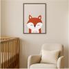 image:imageKate and Laurel Framed Canvas Wall Art Print Fox by July Art Prints 18 x 24 Sylvie Walnut Frame Whimsical Kid Art for Wall Decor