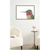 image:imageKate and Laurel Framed Canvas Wall Art Print Hummingbird by Madeline Jeppesen 24 x 18 Sylvie Natural Frame Whimsical Animal Art for Wall DecorSylvie Walnut
