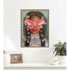 image:imageKate and Laurel Framed Canvas Wall Art Print In The Garden With Antheia by Charlotte Brindley 18 x 24 Sylvie Dark Gold Frame Whimsical Animal Art for Wall DecorSylvie Dark Gold