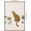 image:imageKate and Laurel Framed Canvas Wall Art Print Leopard II by July Art Prints 23 x 33 Sylvie Dark Gold Frame Whimsical Animal Art for Wall Decor