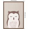 image:imageKate and Laurel Framed Canvas Wall Art Print Owl by July Art Prints 18 x 24 Sylvie Walnut Frame Whimsical Animal Art for Wall Decor