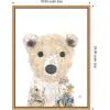 image:imageKate and Laurel Framed Canvas Wall Art Print Polar Bear by Madeline Jeppesen 18 x 24 Sylvie Walnut Frame Whimsical Animal Art for Wall DecorSylvie Natural