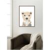 image:imageKate and Laurel Framed Canvas Wall Art Print Polar Bear by Madeline Jeppesen 18 x 24 Sylvie Walnut Frame Whimsical Animal Art for Wall DecorSylvie Walnut