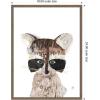 image:imageKate and Laurel Framed Canvas Wall Art Print Raccoon by Madeline Jeppesen 18 x 24 Sylvie Natural Frame Whimsical Animal Art for Wall DecorSylvie Walnut