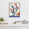 image:imageKate and Laurel Framed Canvas Wall Art Print Seagulls Coastal Vibes by Rachel Lee 18 x 24 Sylvie Walnut Frame Whimsical Abstract Art for Wall Decor