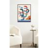 image:imageKate and Laurel Framed Canvas Wall Art Print Seagulls Coastal Vibes by Rachel Lee 18 x 24 Sylvie Walnut Frame Whimsical Abstract Art for Wall Decor