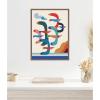 image:imageKate and Laurel Framed Canvas Wall Art Print Seagulls Coastal Vibes by Rachel Lee 18 x 24 Sylvie Walnut Frame Whimsical Abstract Art for Wall Decor