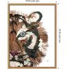 image:imageKate and Laurel Framed Canvas Wall Art Print Tiger by Madeline Jeppesen 18 x 24 Sylvie Walnut Frame Bohemian Boho Animal Art for Wall DecorSylvie Natural