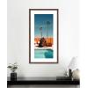 image:imageKate and Laurel Framed Wall Art Print Bison Chilling by the Pool in California by Michael Schauer 22 x 42 Florence Medium Brown Frame Coastal Animals Beach Americana Art for Wall Decor42L x 22W
