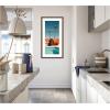 image:imageKate and Laurel Framed Wall Art Print Bison Chilling by the Pool in California by Michael Schauer 22 x 42 Florence Medium Brown Frame Coastal Animals Beach Americana Art for Wall Decor42L x 22W