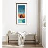 image:imageKate and Laurel Framed Wall Art Print Bison Chilling by the Pool in California by Michael Schauer 22 x 42 Florence Medium Brown Frame Coastal Animals Beach Americana Art for Wall Decor42L x 22W