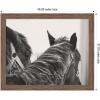 image:imageKate and Laurel Framed Wall Art Print Black Horses by Emiko and Mark Franzen F2 Images 41 x 33 Svelte Noir Black Frame Rustic Farmhouse Animal Art for Wall DecorWoodgrain Stripe Chocolate