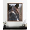 image:imageKate and Laurel Framed Wall Art Print Black and White Horse by Emiko and Mark Franzen F2 Images 33 x 41 Svelte Noir Black Frame Rustic Farmhouse Animal Art for Wall DecorWoodgrain Stripe Chocolate