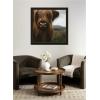 image:imageKate and Laurel Framed Wall Art Print Close Up of Scottish Highland Cattle Baby SQ by Michael Schauer 33 x 33 Svelte Noir Black Frame Rustic Farmhouse Animal Art for Wall DecorManhattan Black