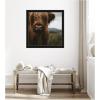 image:imageKate and Laurel Framed Wall Art Print Close Up of Scottish Highland Cattle Baby SQ by Michael Schauer 33 x 33 Svelte Noir Black Frame Rustic Farmhouse Animal Art for Wall DecorManhattan Black