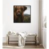 image:imageKate and Laurel Framed Wall Art Print Close Up of Scottish Highland Cattle Baby SQ by Michael Schauer 33 x 33 Svelte Noir Black Frame Rustic Farmhouse Animal Art for Wall DecorSvelte Noir Black
