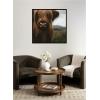 image:imageKate and Laurel Framed Wall Art Print Close Up of Scottish Highland Cattle Baby SQ by Michael Schauer 33 x 33 Svelte Noir Black Frame Rustic Farmhouse Animal Art for Wall DecorSvelte Noir Black