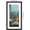 image:imageKate and Laurel Framed Wall Art Print Graceful Tiger in New York Panel by Michael Schauer 22 x 42 Florence Medium Brown Frame Modern Contemporary Animals Cityscapes Art for Wall Decor43L x 24W