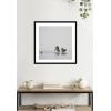 image:imageKate and Laurel Framed Wall Art Print Humpback Whales No 2 by Laura Evans 25 x 25 Svelte Noir Black Frame Coastal Animal Art for Wall DecorSvelte Noir Black