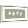 image:imageKate and Laurel Framed Wall Art Print Minimalist Birds Panel 4 Green by Laura Moss 26 x 14 Belmont Distress White Frame Modern Contemporary Animal Art for Wall Decor