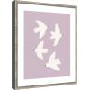 image:imageKate and Laurel Framed Wall Art Print Minimalist Birds Poster 3 Purple by Laura Moss 21 x 25 Belvedere Silver Frame Modern Contemporary Animal Art for Wall Decor