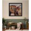 image:imageKate and Laurel Framed Wall Art Print Nosy Highland by Laura Evans 33 x 33 Svelte Noir Black Frame Rustic Farmhouse Animal Art for Wall DecorManhattan Black