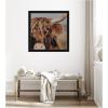 image:imageKate and Laurel Framed Wall Art Print Nosy Highland by Laura Evans 33 x 33 Svelte Noir Black Frame Rustic Farmhouse Animal Art for Wall DecorManhattan Black