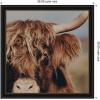 image:imageKate and Laurel Framed Wall Art Print Nosy Highland by Laura Evans 33 x 33 Svelte Noir Black Frame Rustic Farmhouse Animal Art for Wall DecorManhattan Black