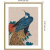 image:imageKate and Laurel Framed Wall Art Print Peacock and Peonies 1840 Utagawa Hiroshige Neutral Linen by The Art Institute of Chicago 22 x 26 Mila Dark Gold Frame Vintage Animal Art for Wall Decor42L x 34W