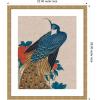 image:imageKate and Laurel Framed Wall Art Print Peacock and Peonies 1840 Utagawa Hiroshige Neutral Linen by The Art Institute of Chicago 22 x 26 Mila Dark Gold Frame Vintage Animal Art for Wall Decor26L x 22W