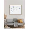 image:imageKate and Laurel Framed Wall Art Print Seagulls White Background by Jolly and Dash 26 x 20 Woodgrain Stripe Mocha Frame Coastal Animal Art for Wall Decor42L x 32W