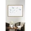 image:imageKate and Laurel Framed Wall Art Print Seagulls White Background by Jolly and Dash 26 x 20 Woodgrain Stripe Mocha Frame Coastal Animal Art for Wall Decor42L x 32W