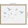 image:imageKate and Laurel Framed Wall Art Print Seagulls White Background by Jolly and Dash 26 x 20 Woodgrain Stripe Mocha Frame Coastal Animal Art for Wall Decor42L x 32W