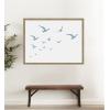 image:imageKate and Laurel Framed Wall Art Print Seagulls White Background by Jolly and Dash 26 x 20 Woodgrain Stripe Mocha Frame Coastal Animal Art for Wall Decor42L x 32W